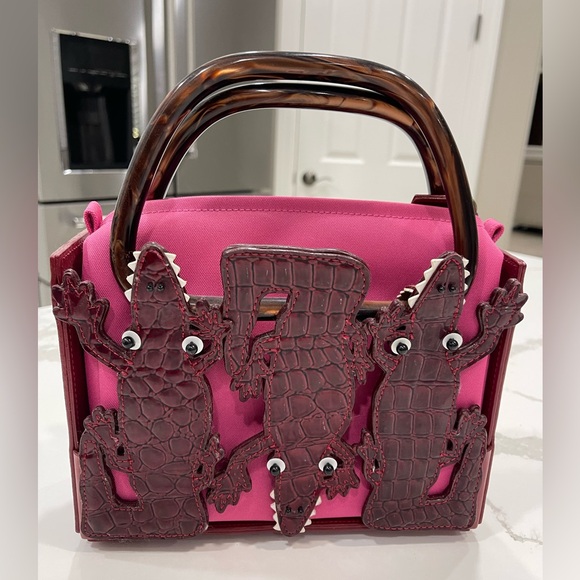 MICHAEL SIMON Alligator THEME Leather Handbag - Picture 5 of 8